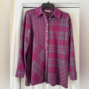 Soft Surroundings Women's Paramour Plaid Tunic Shirt size PS small